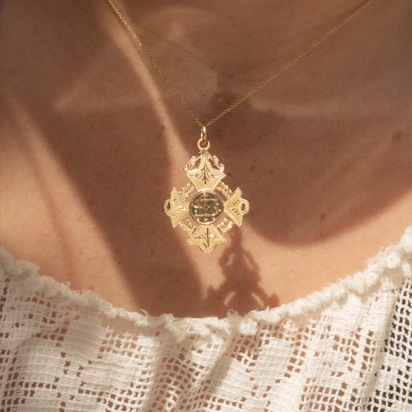 Freda 1904 Award Cross Pendant 9ct Gold Pendants/Necklaces Imperial Jewellery 