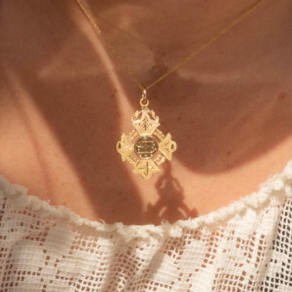 Freda 1904 Award Cross Pendant 9ct Gold Pendants/Necklaces Imperial Jewellery 