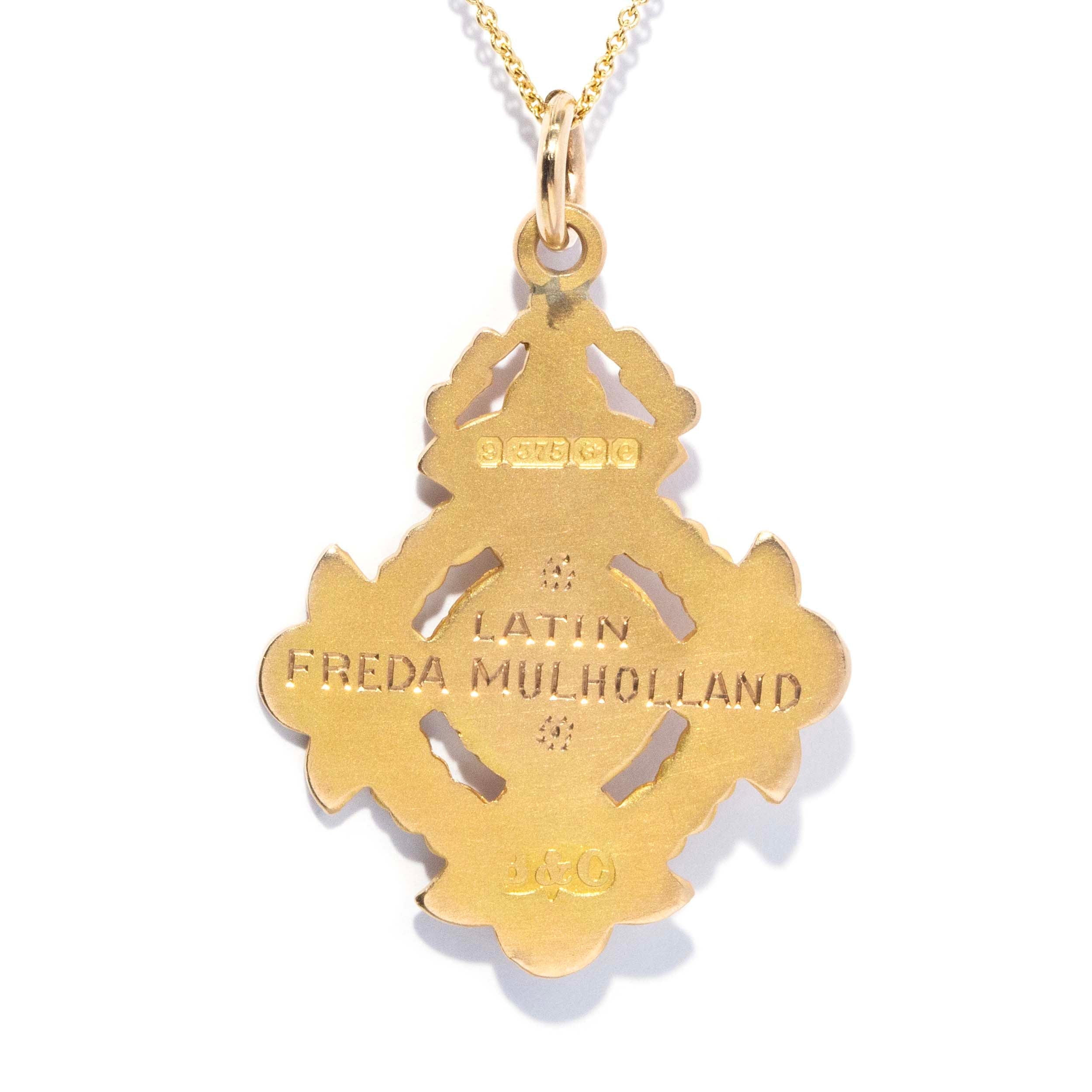 Freda 1904 Award Cross Pendant 9ct Gold Pendants/Necklaces Imperial Jewellery 