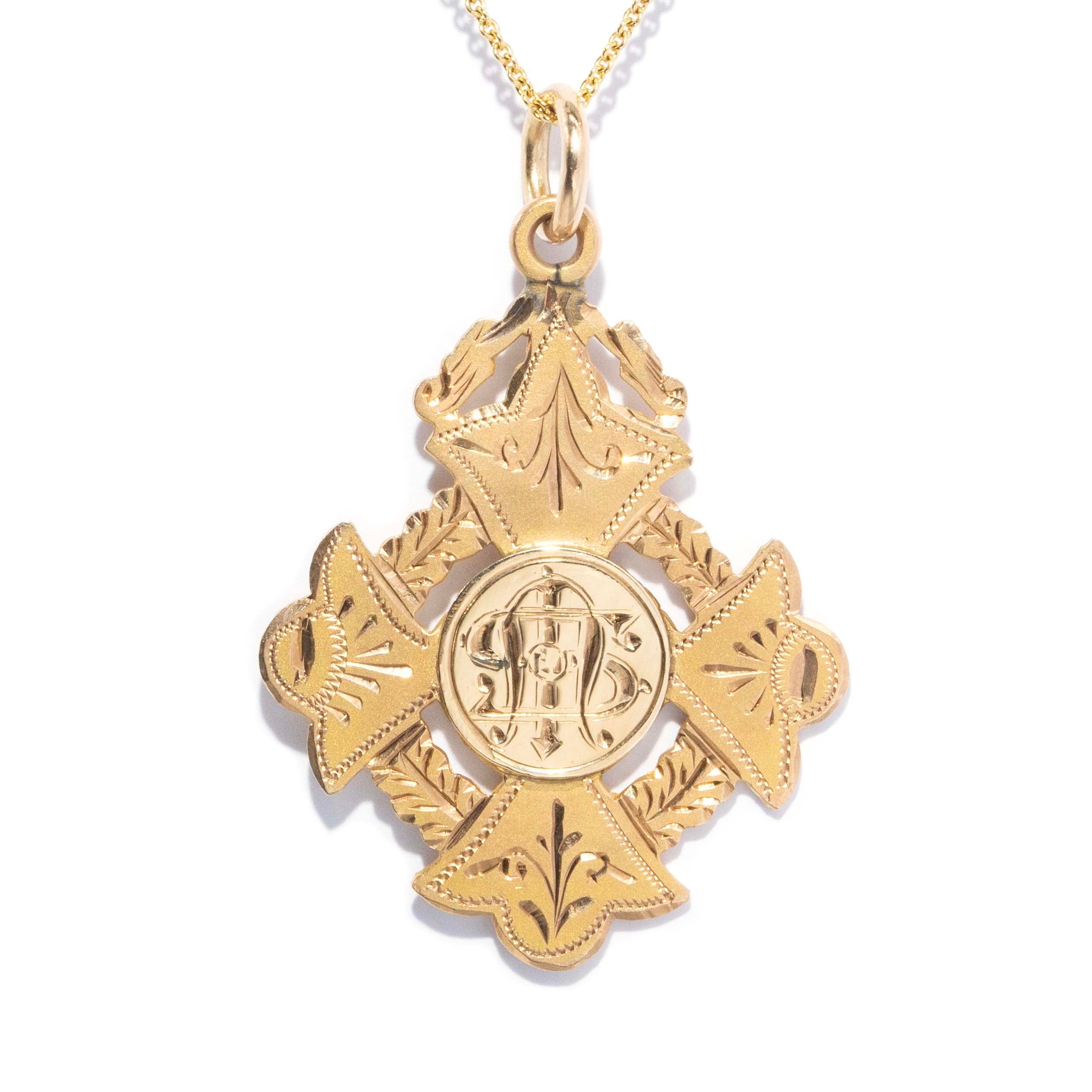 Freda 1904 Award Cross Pendant 9ct Gold Pendants/Necklaces Imperial Jewellery 