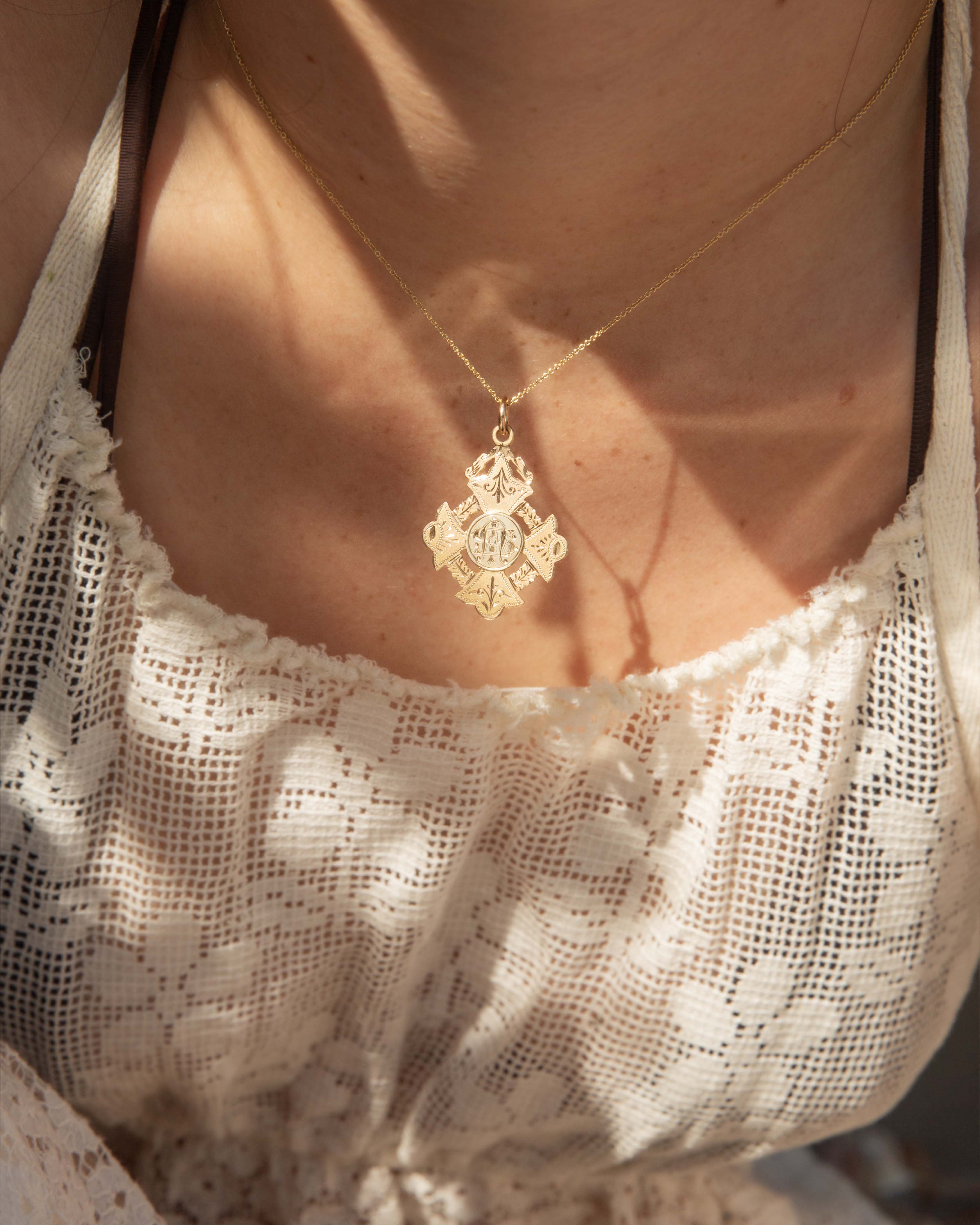 Freda 1904 Award Cross Pendant 9ct Gold Pendants/Necklaces Imperial Jewellery 