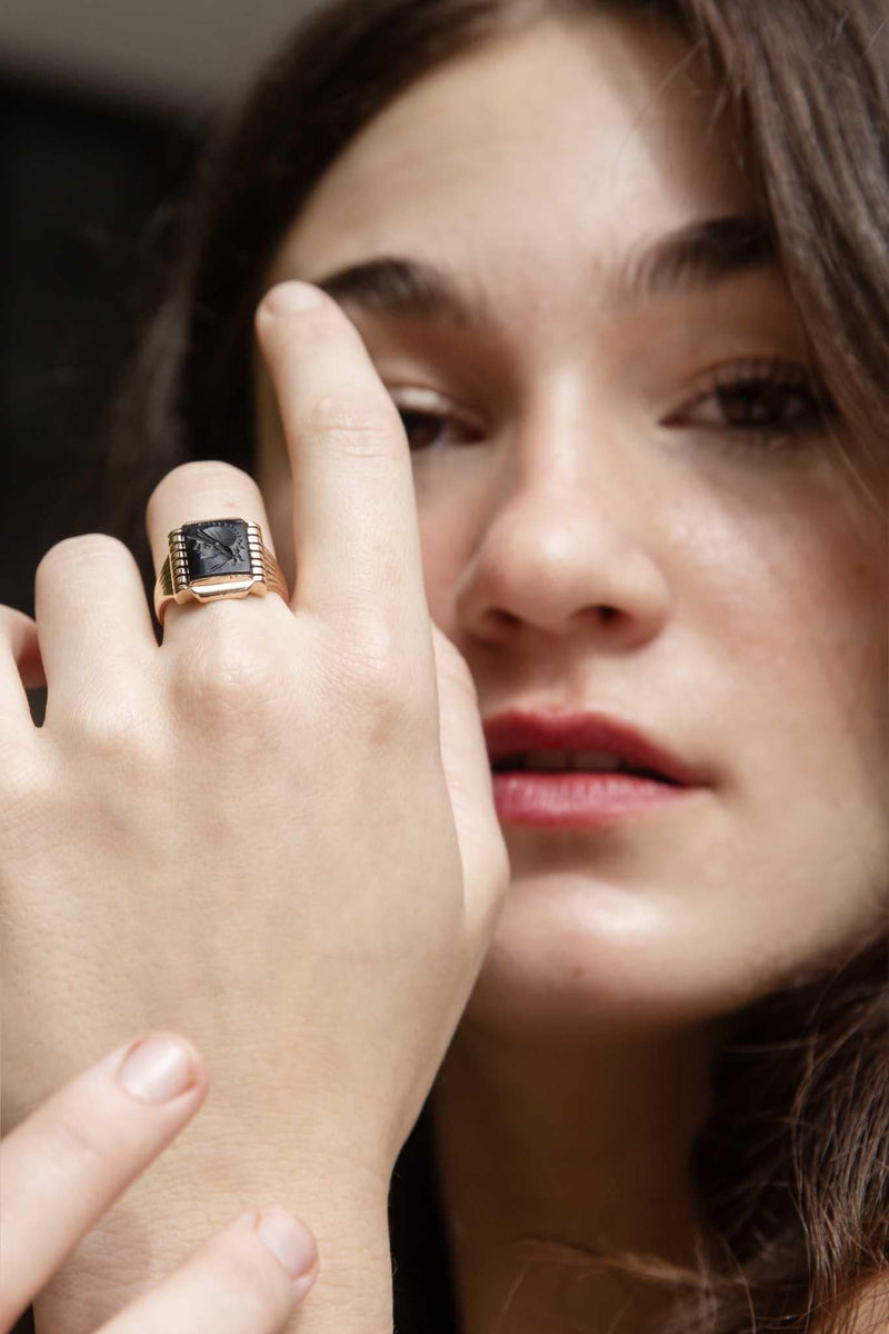 Gaius 1950s Intaglio Ring 9ct Rose Gold