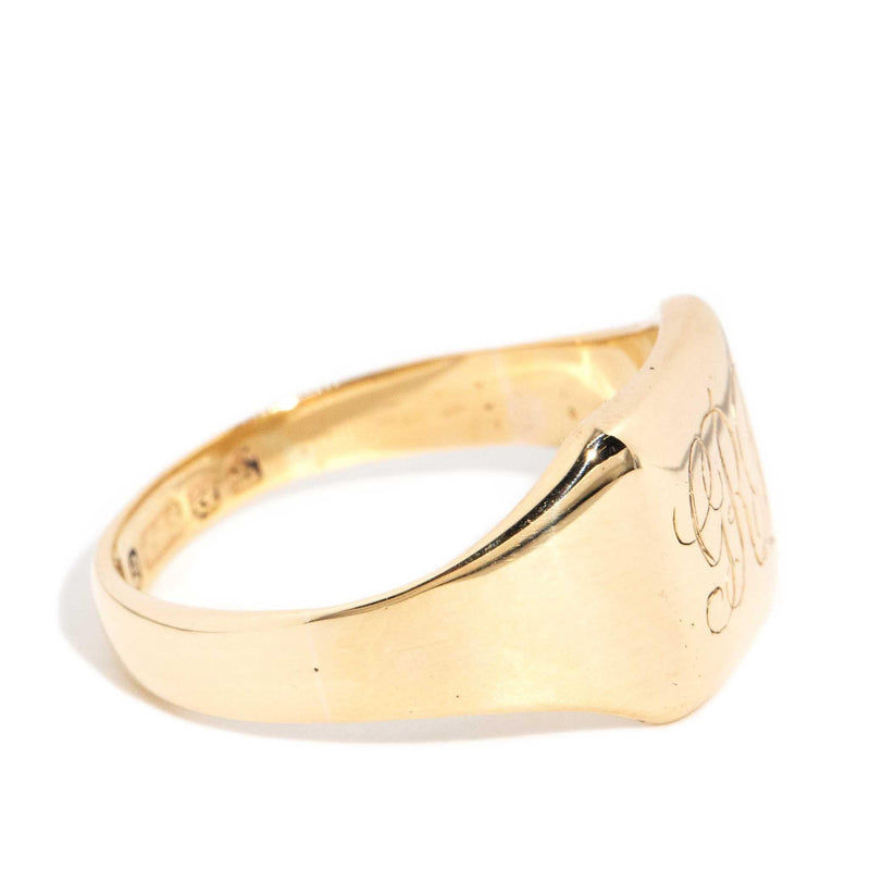 Gerald 1935 initialed Signet Ring 9ct Gold