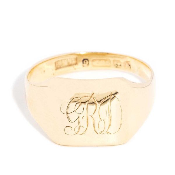 Gerald 1935 initialed Signet Ring 9ct Gold