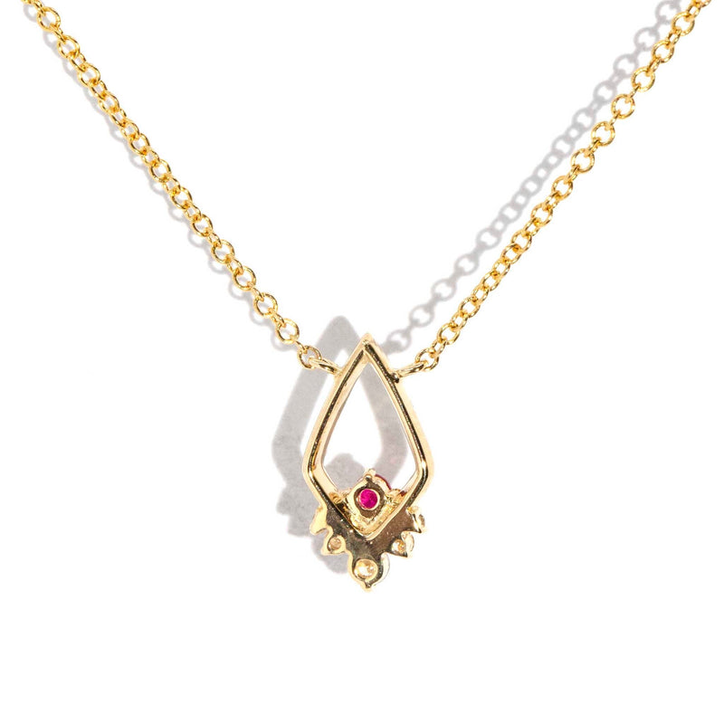 Ginnie 1990s Ruby & Diamond Necklet 14ct Gold* DRAFT Pendants/Necklaces Imperial Jewellery 