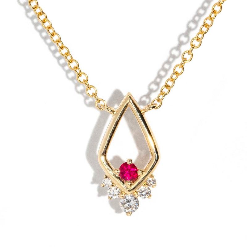 Ginnie 1990s Ruby & Diamond Necklet 14ct Gold* DRAFT Pendants/Necklaces Imperial Jewellery Imperial Jewellery - Hamilton 