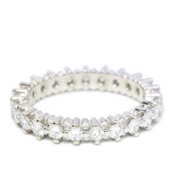 Grace 1990s Diamond Infinity Ring 14ct White Gold Rings Imperial Jewellery 