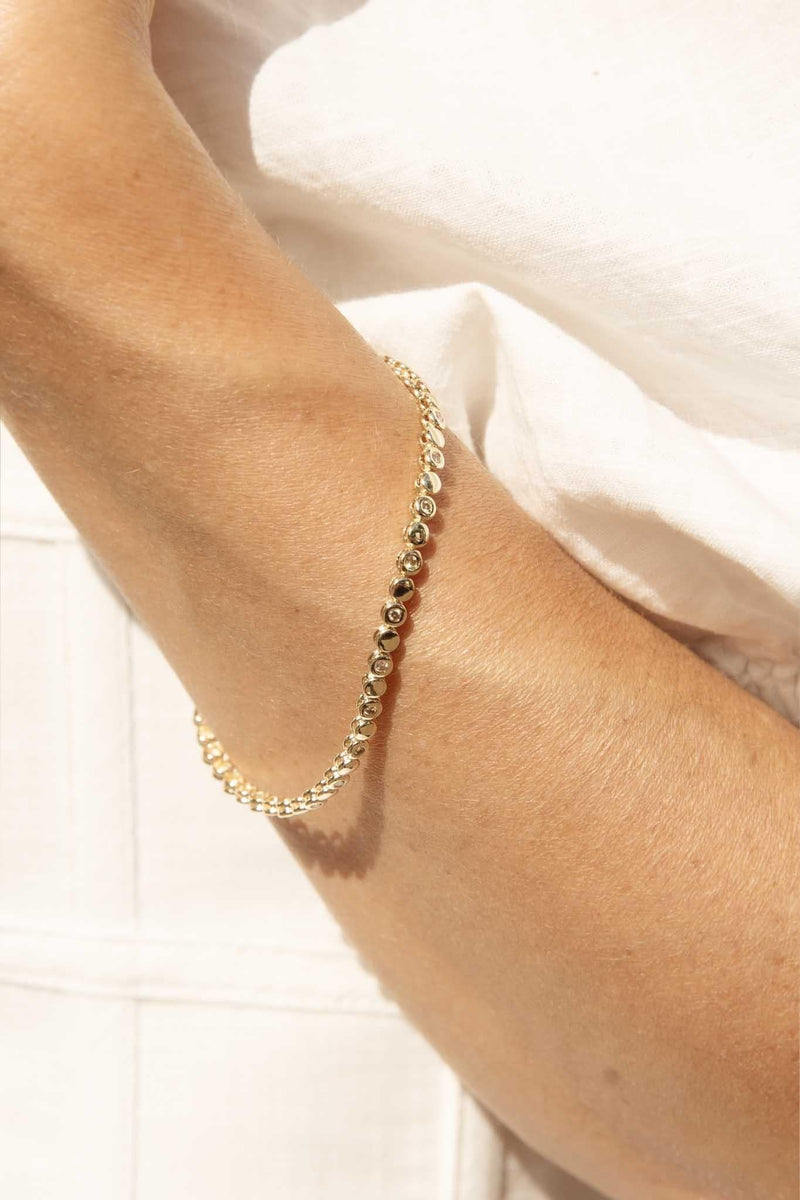 Grace 1990s Diamond Tennis Bracelet 9ct Gold