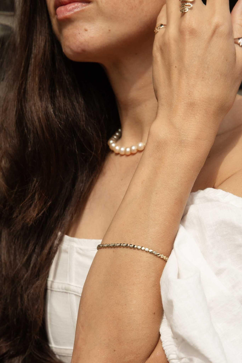 Grace 1990s Diamond Tennis Bracelet 9ct Gold
