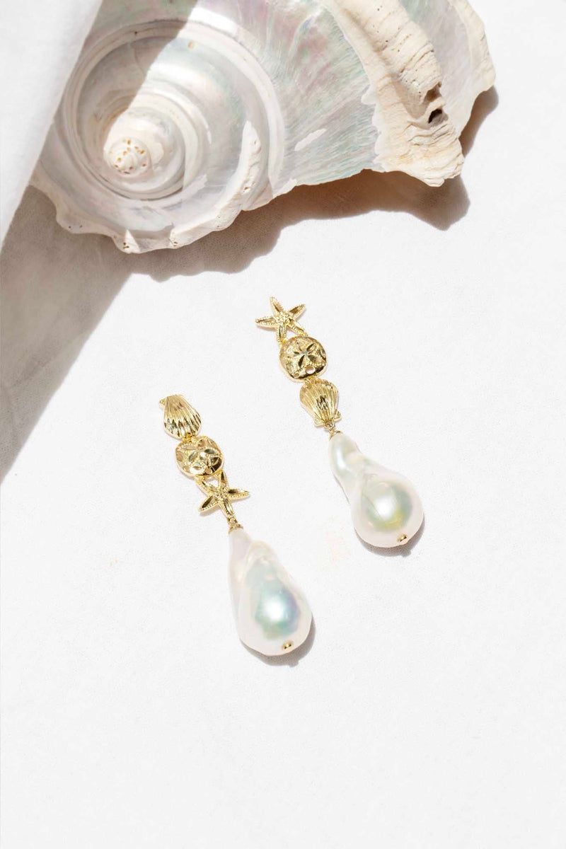 Grace Reinvented Baroque Pearl Earrings 9ct Gold Earrings Imperial Jewellery 