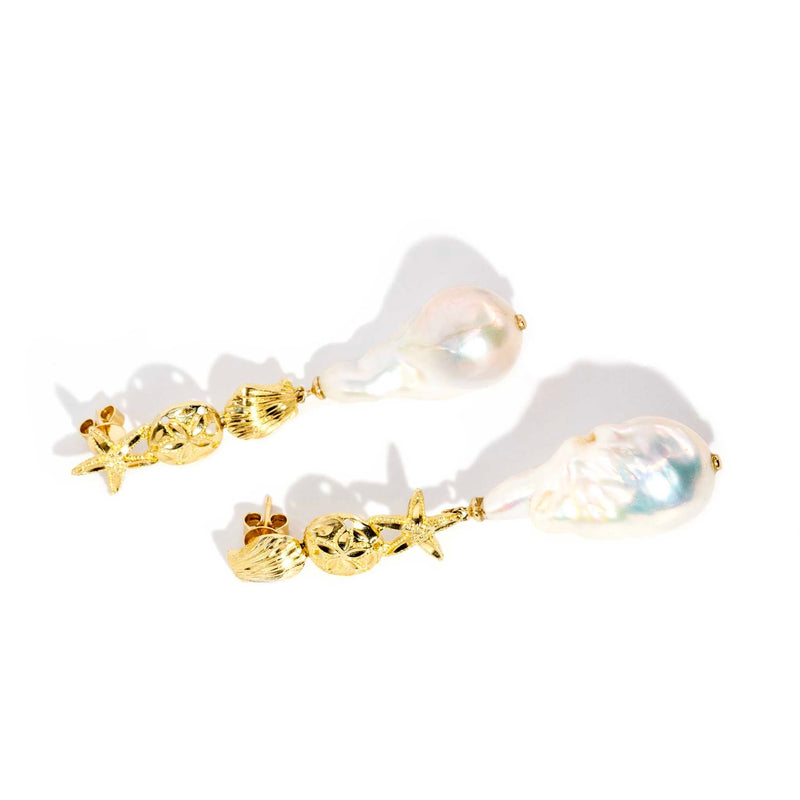 Grace Reinvented Baroque Pearl Earrings 9ct Gold Earrings Imperial Jewellery 