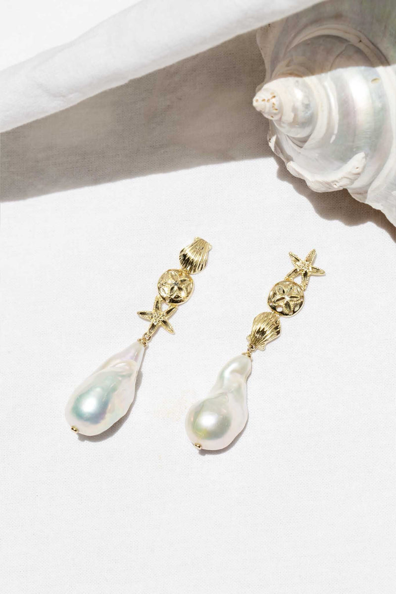Grace Reinvented Baroque Pearl Earrings 9ct Gold Earrings Imperial Jewellery 