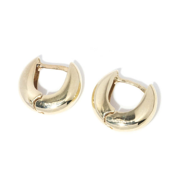 Vintage Circa 1970s Gold Huggie Earrings 9 Carat Gold