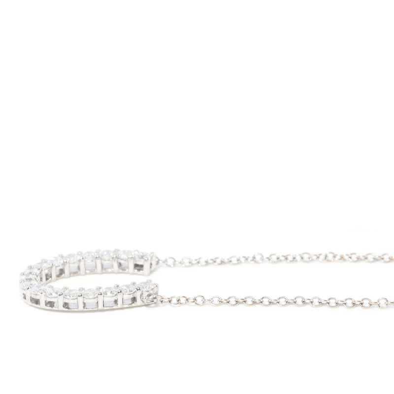 Contemporary Diamond Horseshoe Necklet 18 Carat White Gold
