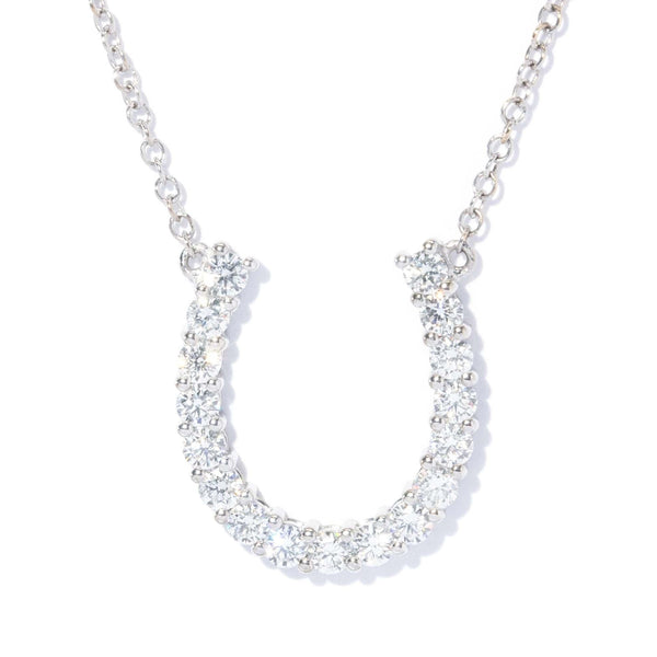 Contemporary Diamond Horseshoe Necklet 18 Carat White Gold