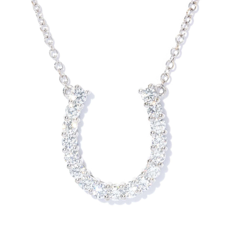 Contemporary Diamond Horseshoe Necklet 18 Carat White Gold