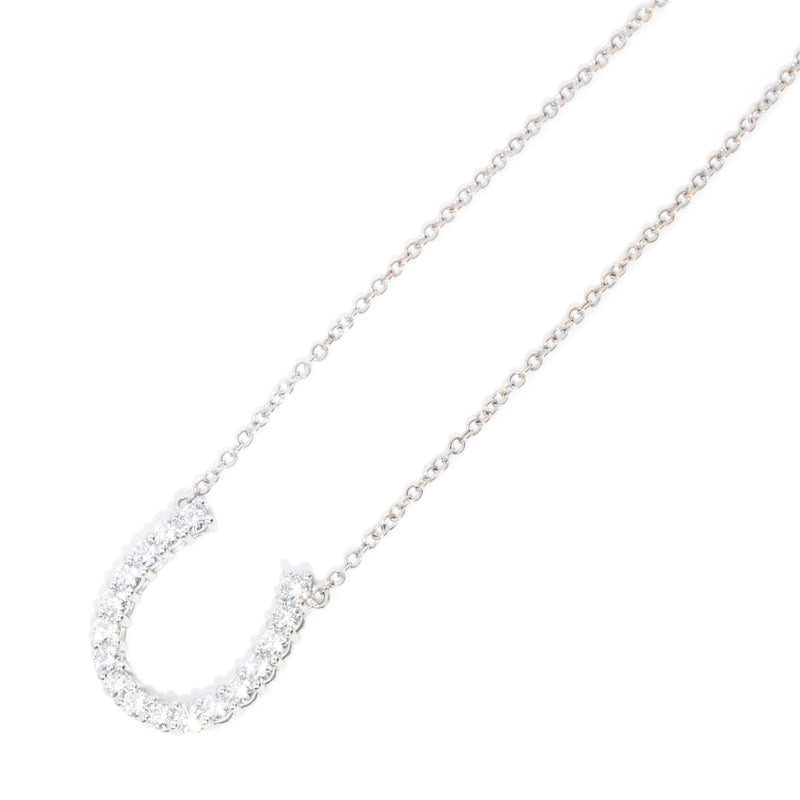 Contemporary Diamond Horseshoe Necklet 18 Carat White Gold