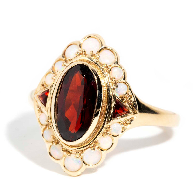 Greta Garnet & Opal Ring 9ct Gold* DRAFT Rings Imperial Jewellery 