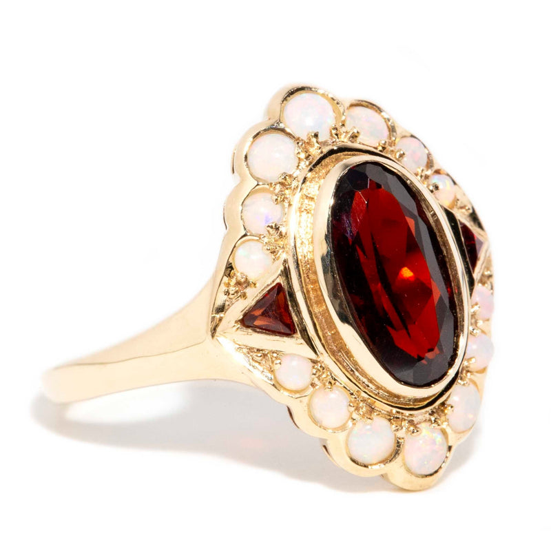 Greta Garnet & Opal Ring 9ct Gold* DRAFT Rings Imperial Jewellery 