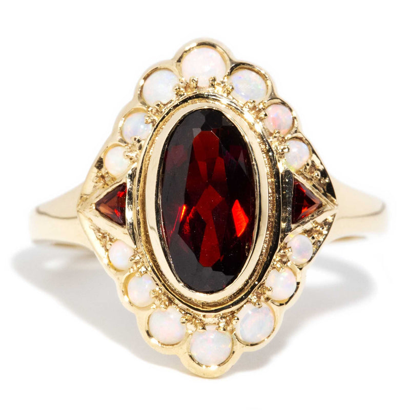 Greta Garnet & Opal Ring 9ct Gold* DRAFT Rings Imperial Jewellery Imperial Jewellery - Hamilton 