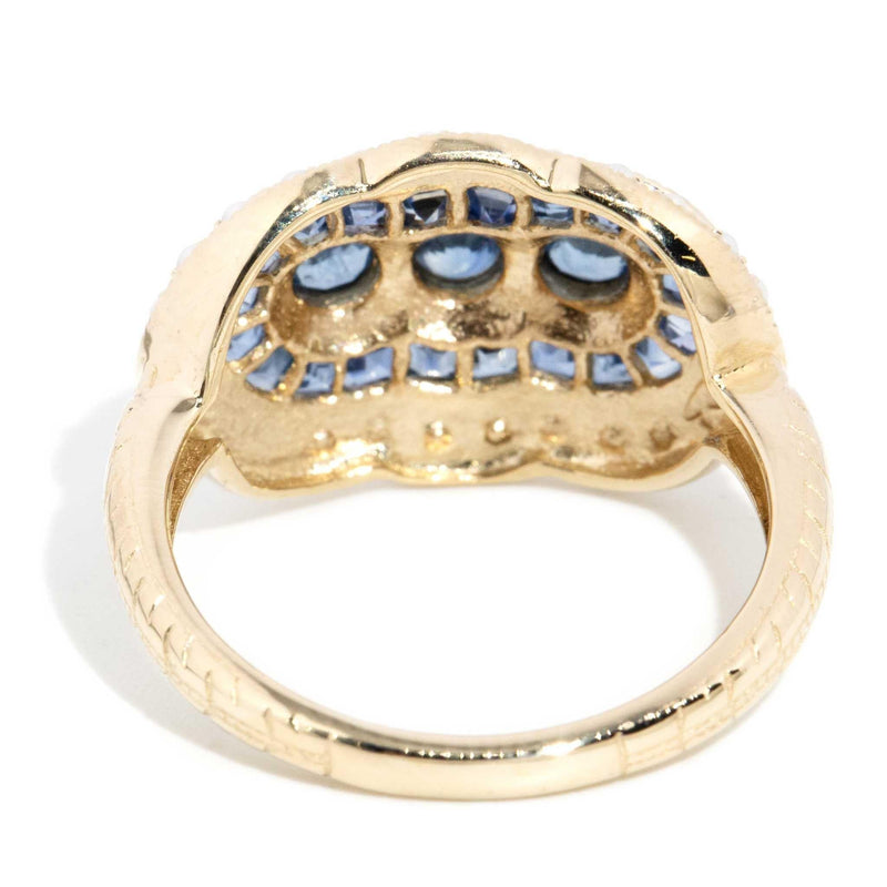 Harlyn Sapphire & Seed Pearl Ring 9ct Gold