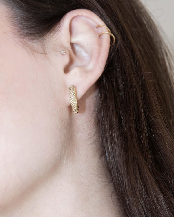 Contemporary Half Carat Diamond Hoop Earrings 18 Carat Gold
