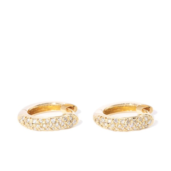 Contemporary Half Carat Diamond Hoop Earrings 18 Carat Gold