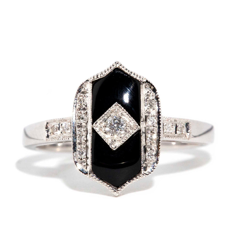 Harper Black Onyx & Diamond Cluster Ring 9ct Gold* DRAFT Rings Imperial Jewellery Imperial Jewellery - Hamilton 