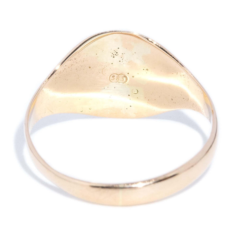 Vintage Circa 1930s Oval Initialled Signet Ring 15 Carat Gold