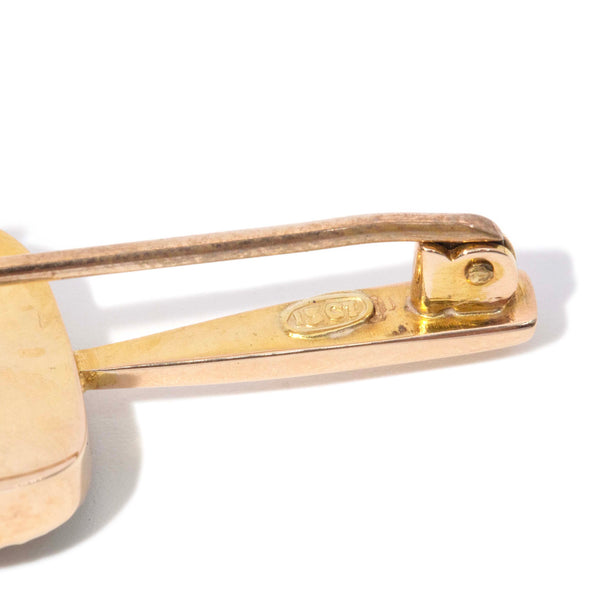 Hattie 1930s Silk & Seed Pearl Bar Brooch 15ct Gold Brooches Imperial Jewellery 