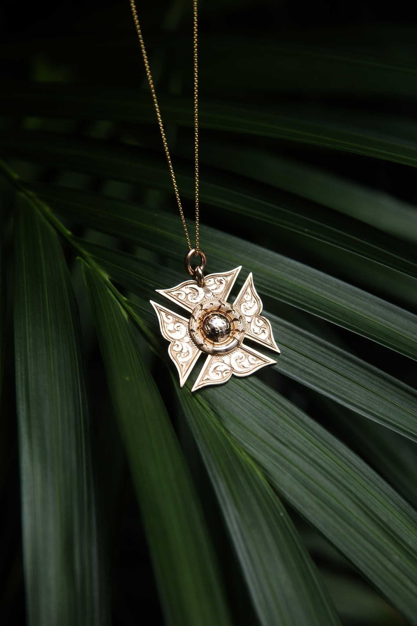 Antique 1920 Cross Award Pendant 9 Carat Rose Gold