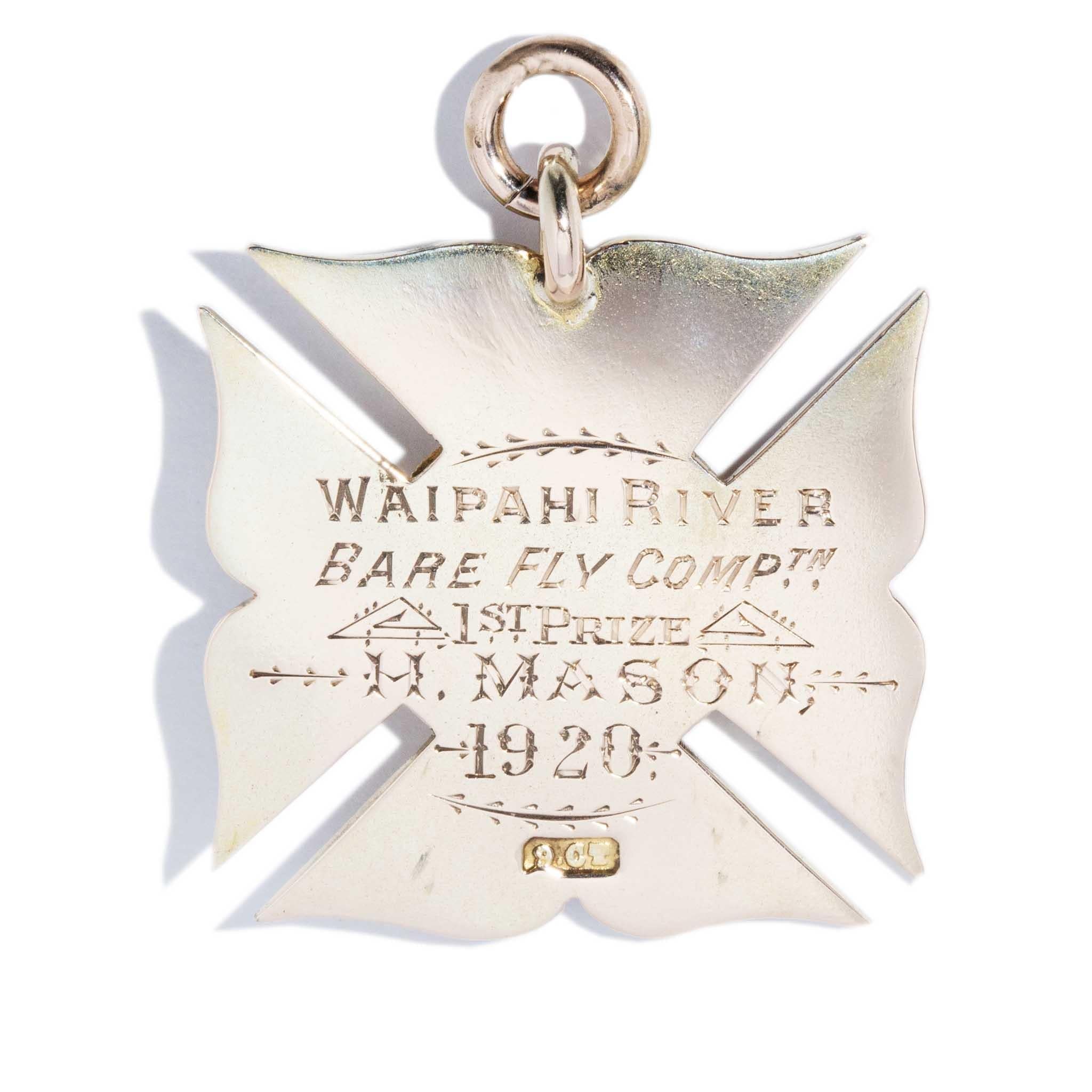 Antique 1920 Cross Award Pendant 9 Carat Rose Gold