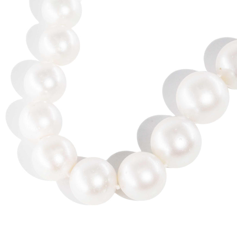 Helmi 1990s Round South Sea Pearl Necklace Diamond Clasp 9ct