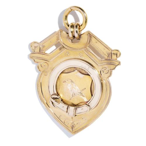 Hewitt Edwardian Medallion Award Pendant 15K Yellow Gold