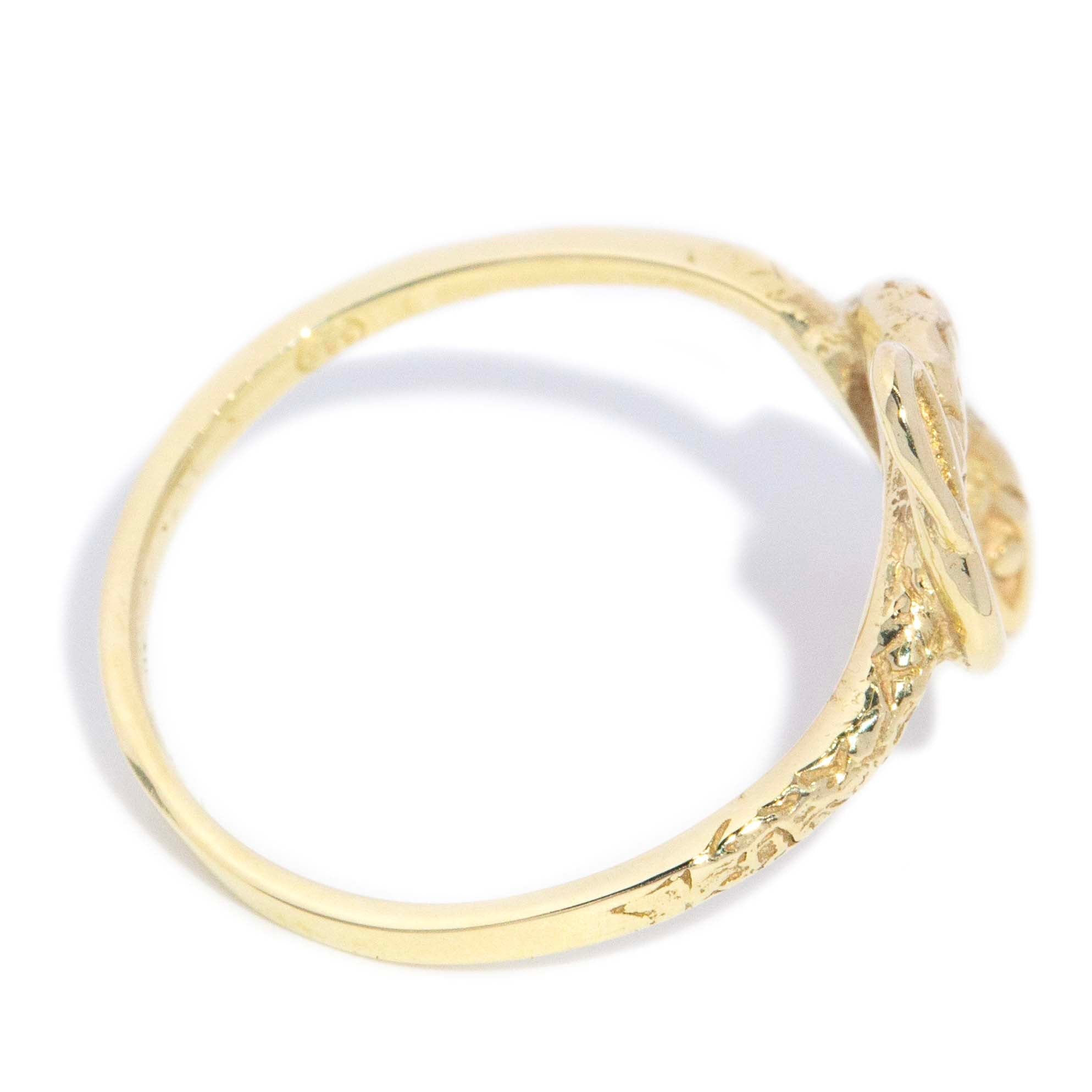 Hildie 1980s Asymmetrical Snake Ring 9ct Gold Rings Imperial Jewellery 