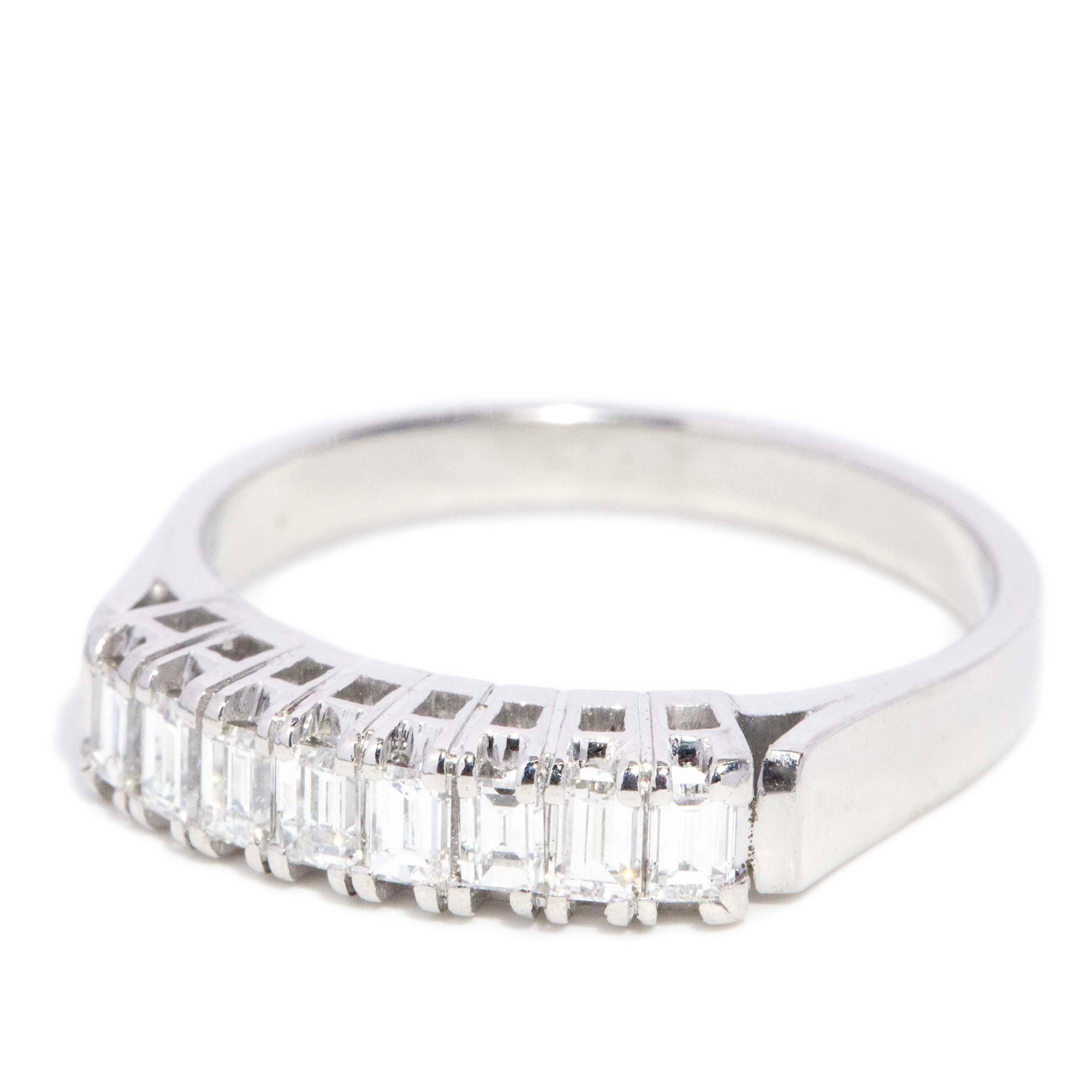 Hillie Baguette Diamond Eternity Ring 9ct White Gold Rings Imperial Jewellery 