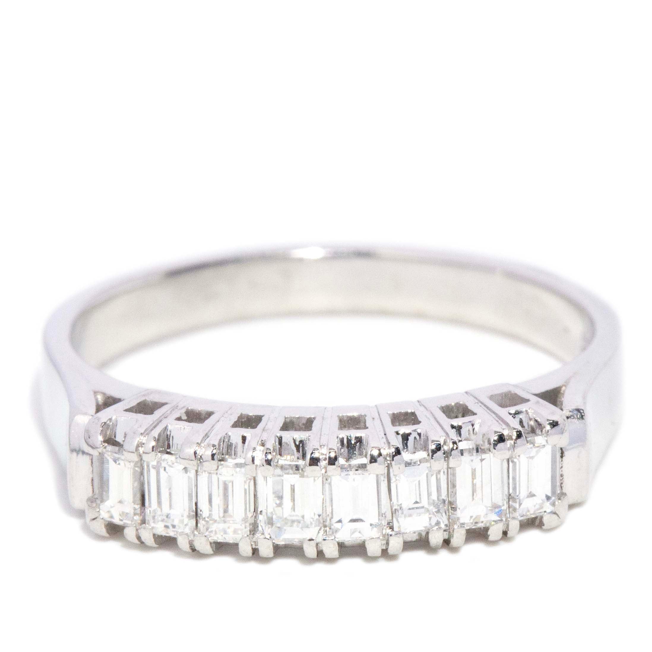 Hillie Baguette Diamond Eternity Ring 9ct White Gold Rings Imperial Jewellery 