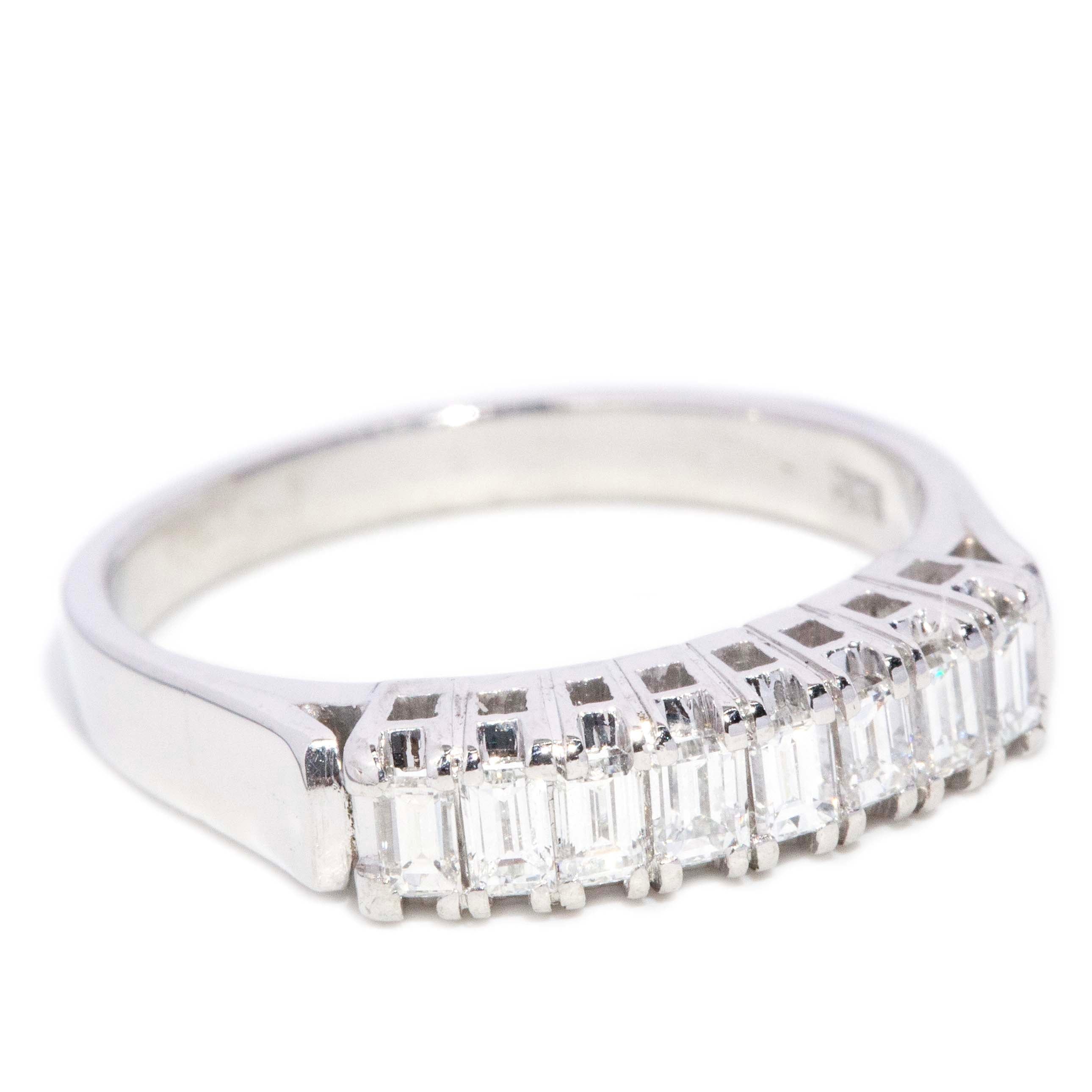 Hillie Baguette Diamond Eternity Ring 9ct White Gold Rings Imperial Jewellery 