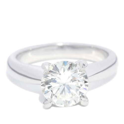 Hilton 2.06ct ADGL Certified Diamond Platinum Solitaire Ring