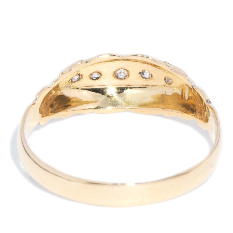 Antique 1916 Hallmarked Five Stone Diamond Ring 18 Carat Gold