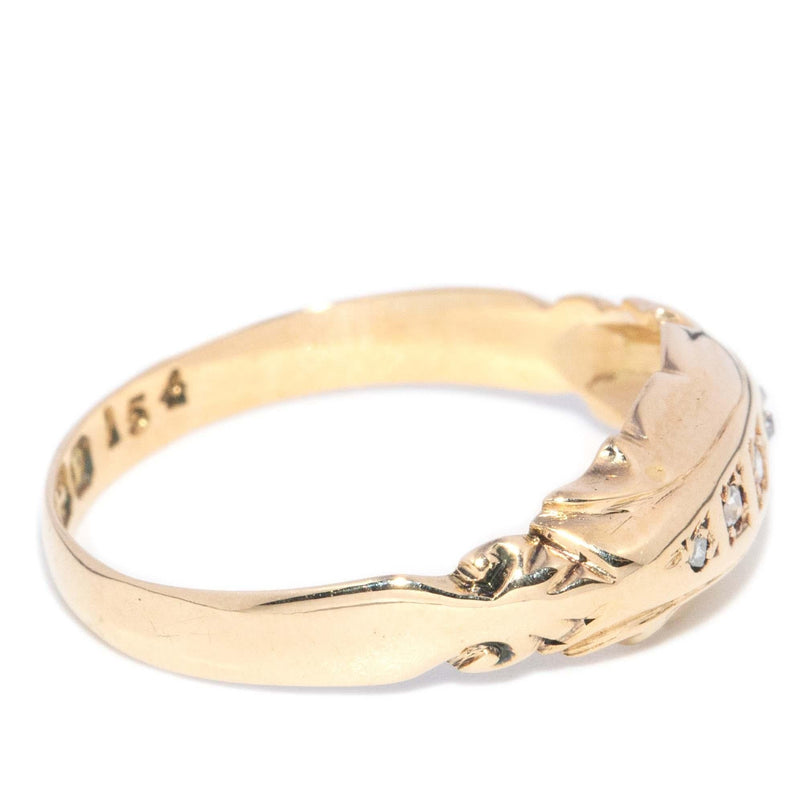 Antique 1916 Hallmarked Five Stone Diamond Ring 18 Carat Gold