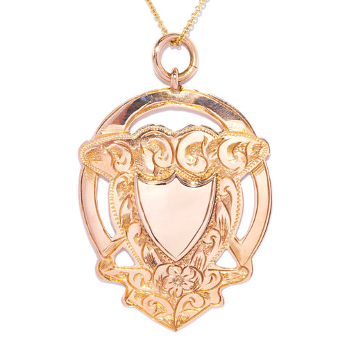 Howard Medallion Shield Award Pendant 9K Yellow Gold