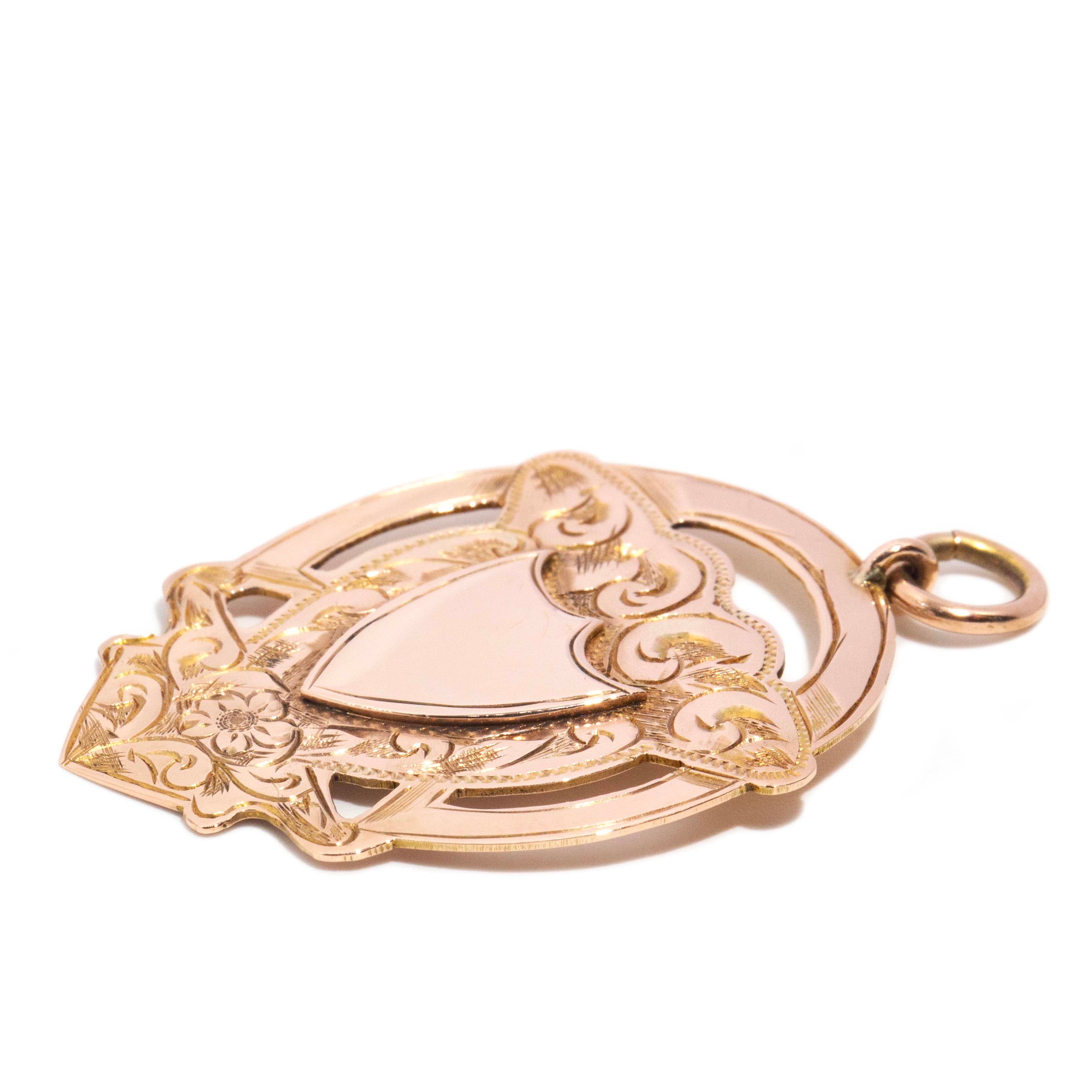 Howard 1934 Shield Award Pendant 9ct Gold Pendants/Necklaces Imperial Jewellery 