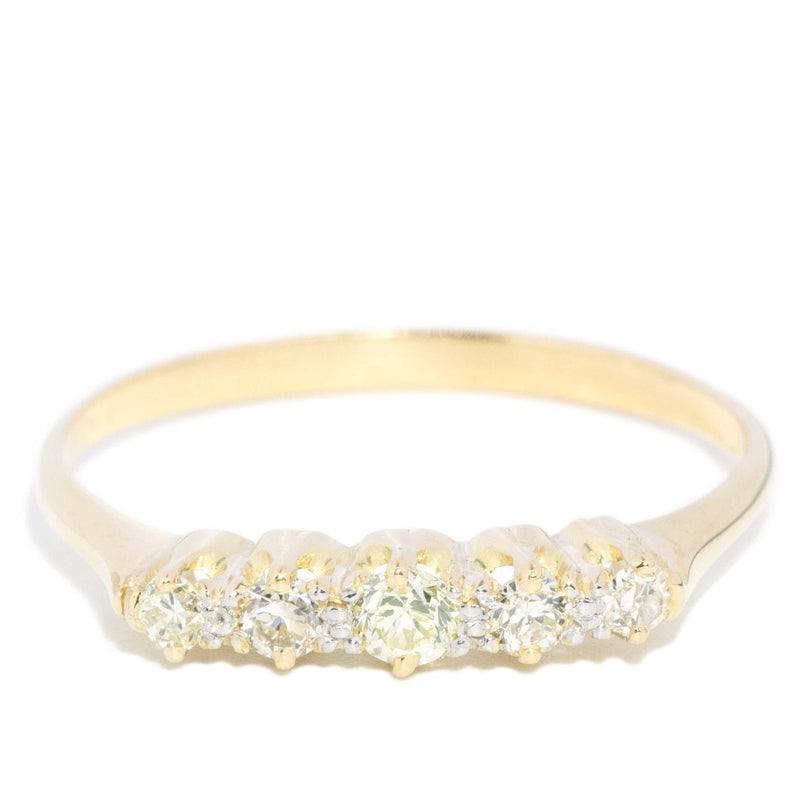 Vintage Circa 1920s Diamond Half Eternity Ring 18 Carat Gold