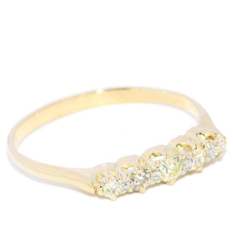 Vintage Circa 1920s Diamond Half Eternity Ring 18 Carat Gold