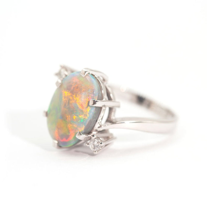 Opal-Diamond-Ring-IJ-0221-449-Indus Ring Imperial Jewellery - Auctions, Antique, Vintage & Estate 