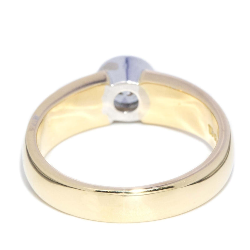 Vintage Circa 1990s Rubover Diamond Solitaire Ring 18 Carat Gold