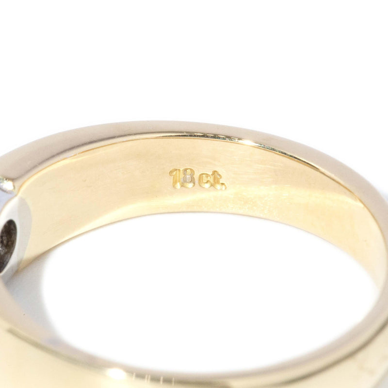 Vintage Circa 1990s Rubover Diamond Solitaire Ring 18 Carat Gold