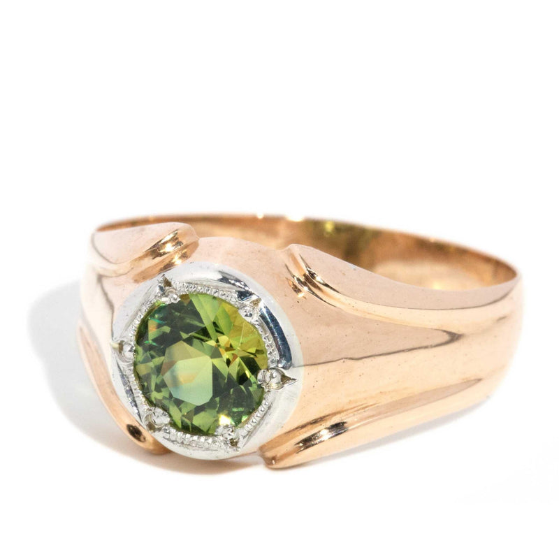 Irati 1970s 1.20 Carat Green Sapphire Ring 14ct Rose Gold