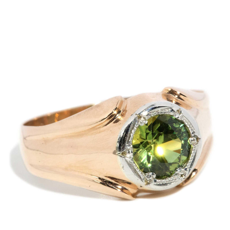 Irati 1970s 1.20 Carat Green Sapphire Ring 14ct Rose Gold
